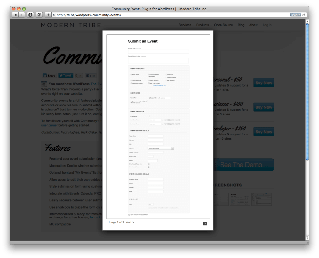 Community Events Plugin LuminFire