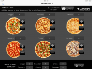 Claris FileMaker Go Pizza Party Count for iPad