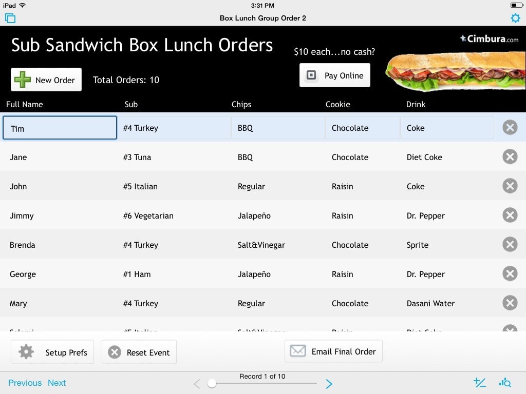 box lunch orders 1