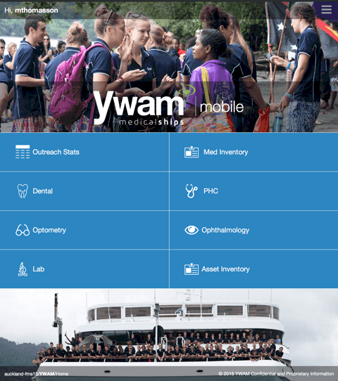 YWAM Mobile App Screen 1