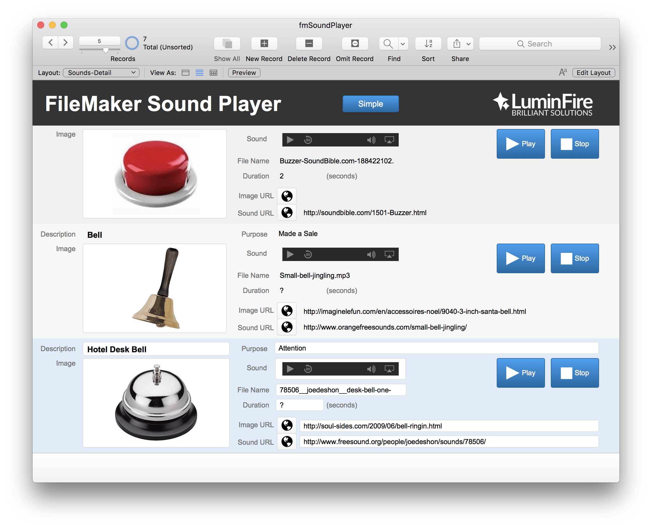 Fmsoundplayer Sound Effects On The Fly With Filemaker Luminfire