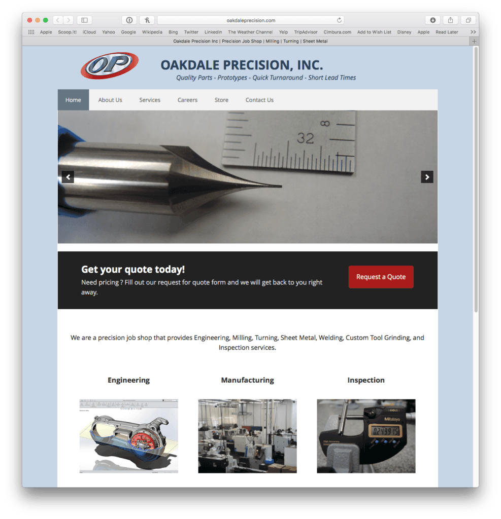 Oakdale Precision, Inc.'s New WordPress Bridges the Gap Between WordPress and FileMaker 1