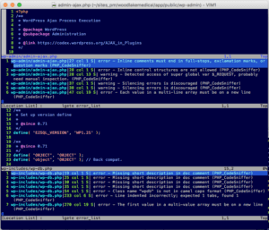 vim-phpqa with a split editor