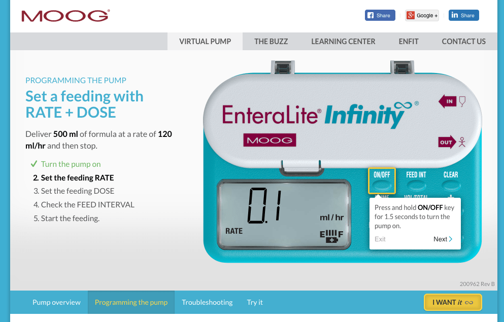 EnteraLite Infinity Pump Makes Training Easier with Custom  App