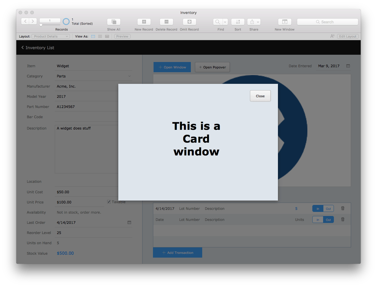 FileMaker 16 Card Windows - LuminFire