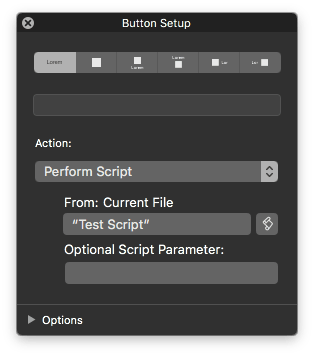 FileMaker 17 Button Setup Window Makes Changing Script Parameters Easier