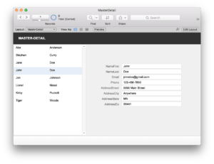 FileMaker 17 – Portals for Master-Detail Layouts