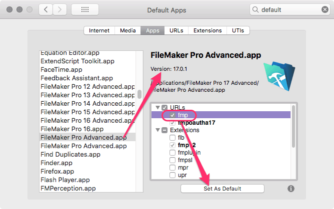 filemaker pro 15 start with different user