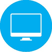 blue tech monitor icon