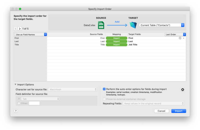 filemaker pro server can you import reords
