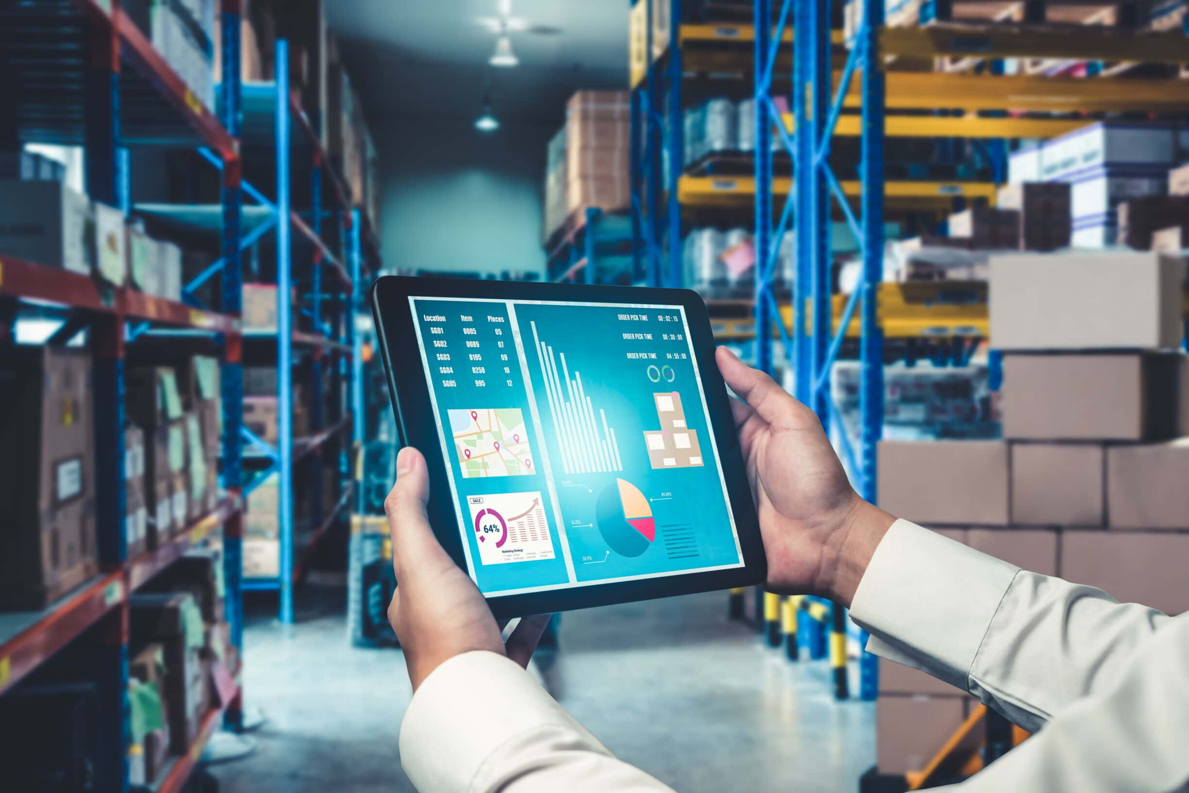 warehouse management innovative software in computer for real time monitoring