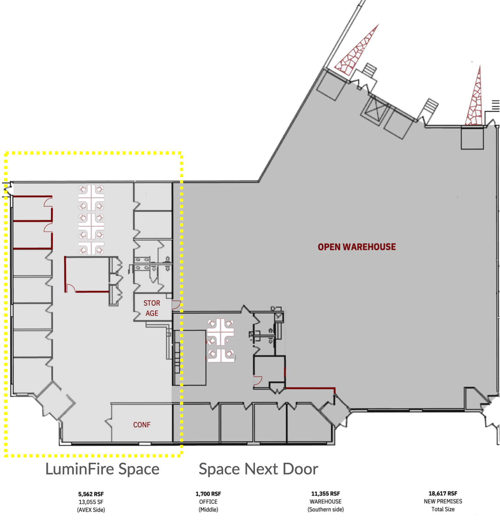 luminfire extra office space highlighted