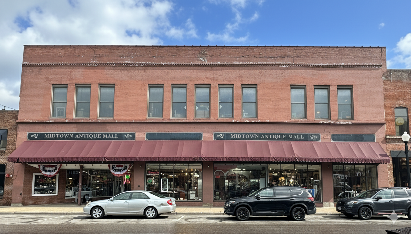 midtown antique building exterior sunny day